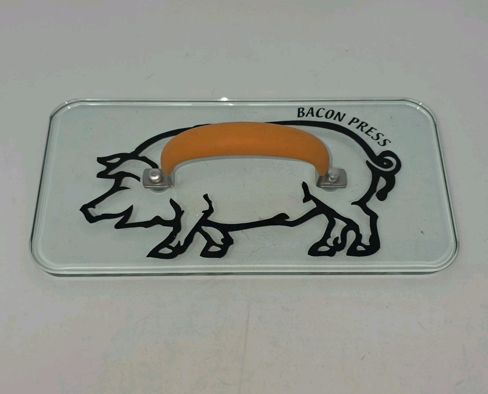 Prepology Tempered Glass Pig Bacon Sandwich Burger Press 10.5 X 5"