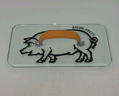 Prepology Tempered Glass Pig Bacon Sandwich Burger Press 10.5 X 5″
