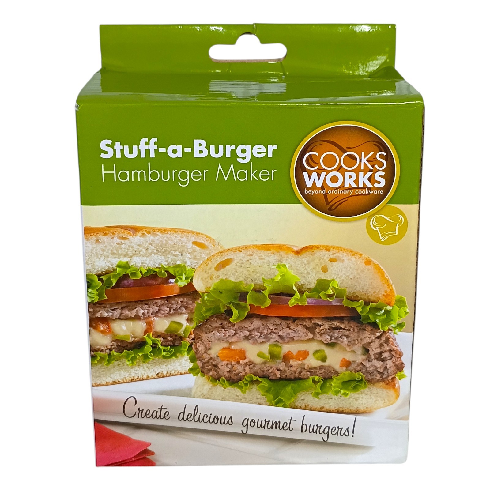 Stuff-a-Burger Hamburger Maker Cook Works Gourmet Burgers NEW gallery