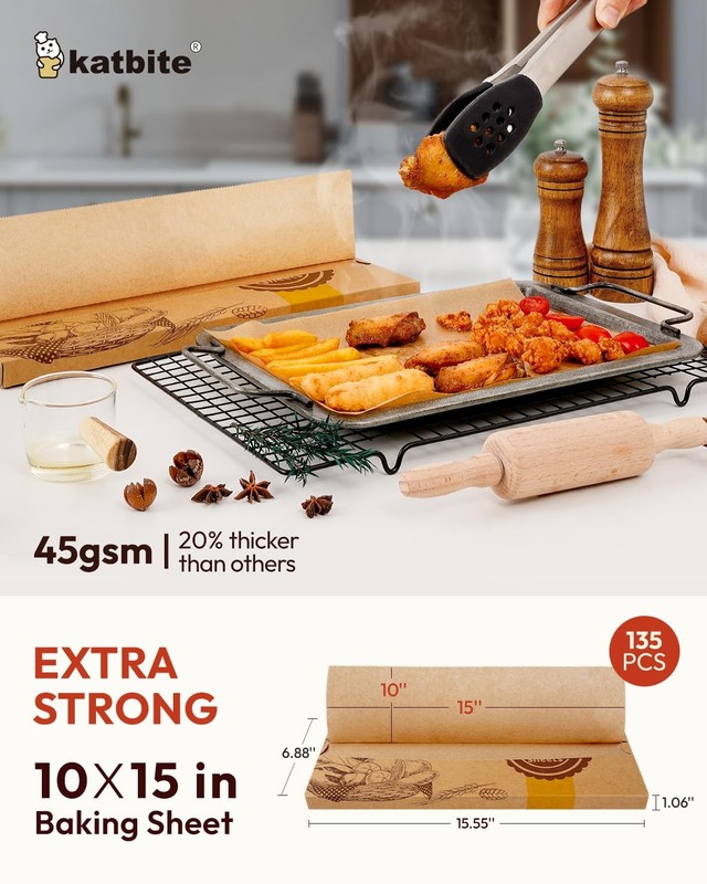 katbite 135Pcs 45 gsm Pop-Up Parchment Paper 10x15inch-135 Pcs-B, Brown gallery