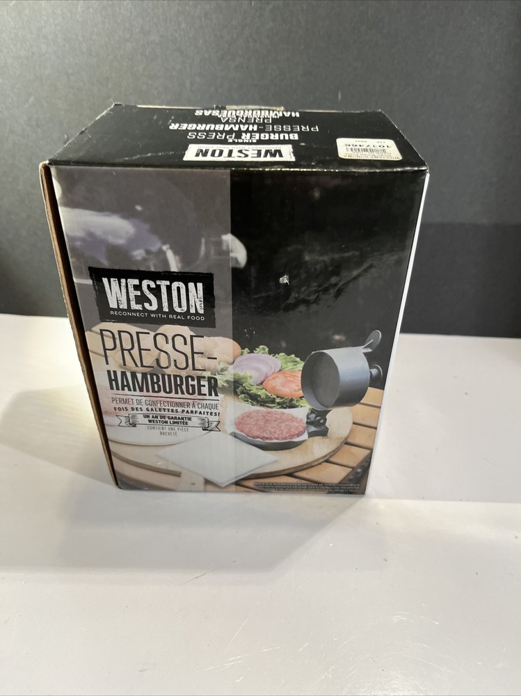 Weston Single Burger Press For 4 1/2" Diameter Patties 1/4" to 1 1/4" Thickness