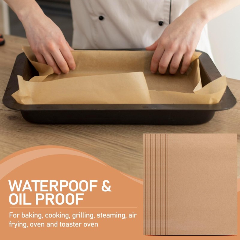200 Pcs Large Parchment Paper Sheets for Baking, 13 x 18 13 x 18 Inch, Browm gallery