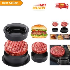 Effortless Burger Shaper: 3-in-1 Patty Maker with Parchment Papers Included