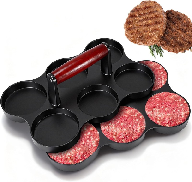 Mini Burger Press Three 2.64-inch Molds Small Meat Patty Maker Round Shape Press gallery