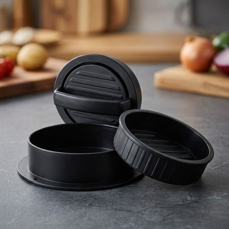 3 In 1 Burger Press Non Stick Patty Maker Official Stuffed BBQ Kitchen Mold Tool gallery