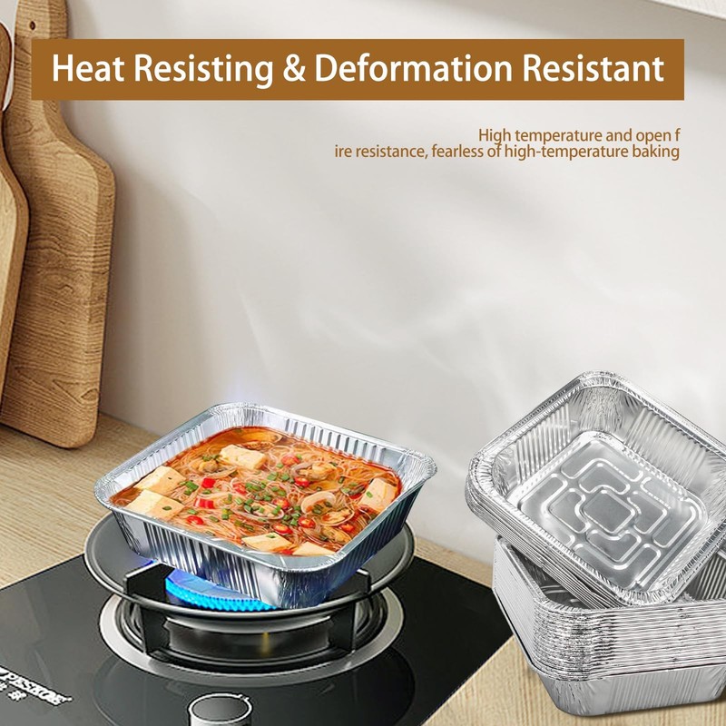 Non-Stick Disposable Air Fryer Aluminum Foil Liners 7*7 Inch-Square, Silver gallery