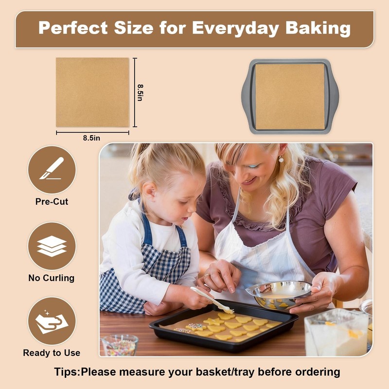 Parchment Paper Sheets, 220 Pcs Air 8.5 X Inch-220pcs, Natural wood color gallery