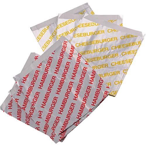 200 Pack Grease Proof Burger Wrappers Insulated Hamburgers Foil Paper for Party