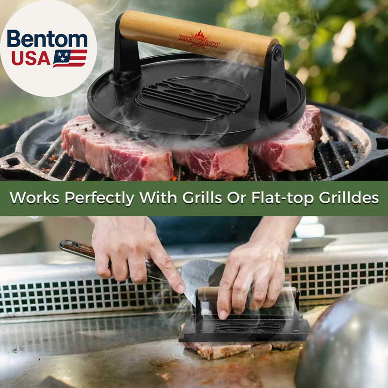Cast Iron Smash Burger Press (2Pcs),Grill Bacon Meat Press Tool,Perfect for Blac gallery