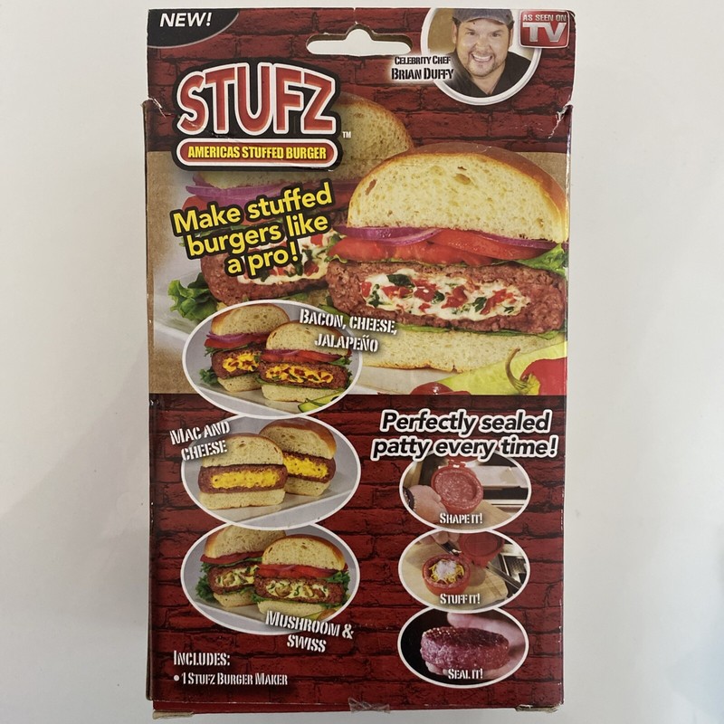 StufZ Burger Press As seen On TV, Make Stuffed Burgers Like a Pro-New Sealed Box gallery