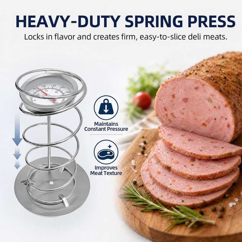 Deli Meat Press & Lunch Meat Mold 304 Stainless Steel Ham Maker with Visual W... gallery