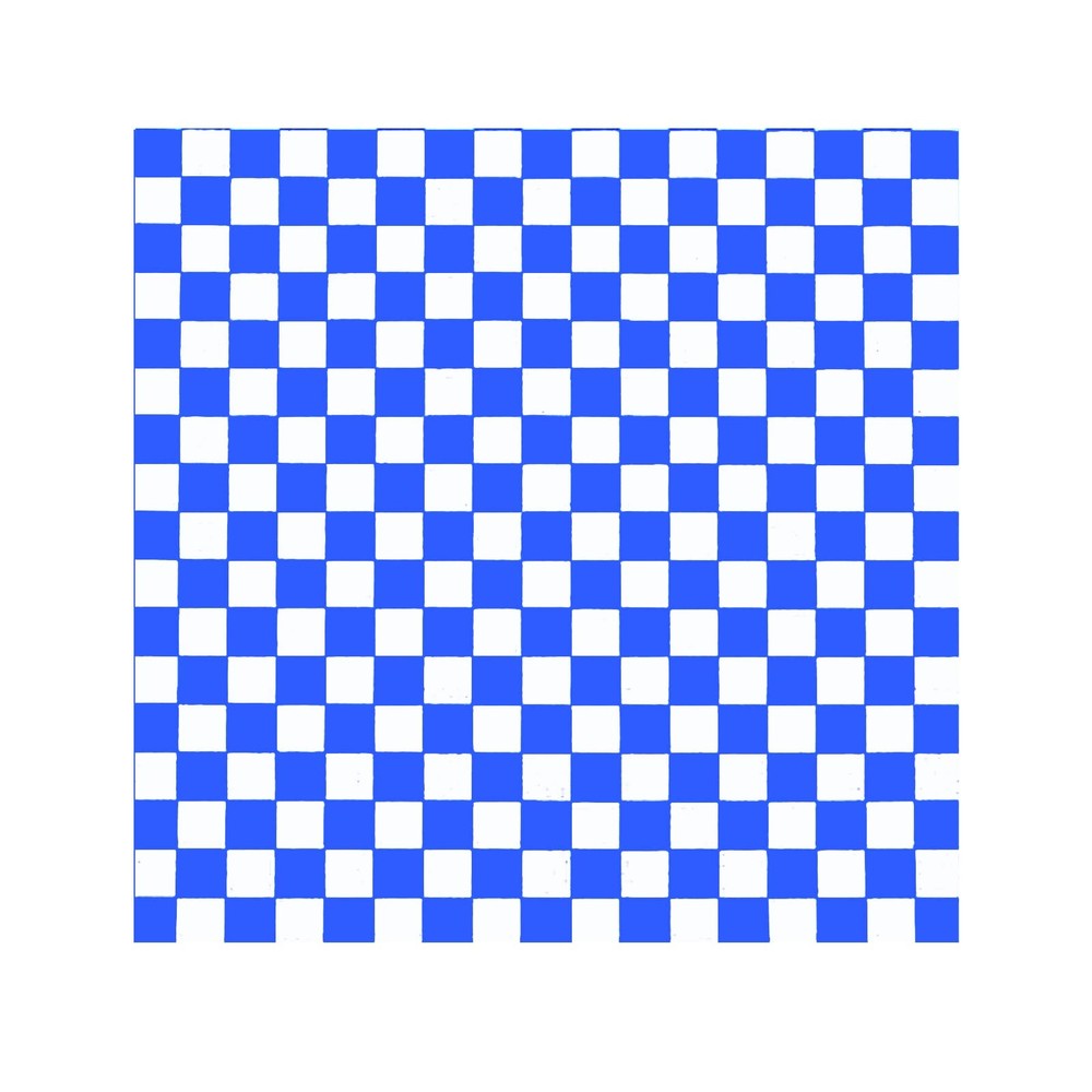 200 Sheets Blue and White Checkered Food Wrapping 12'' x 12'', Blue/White