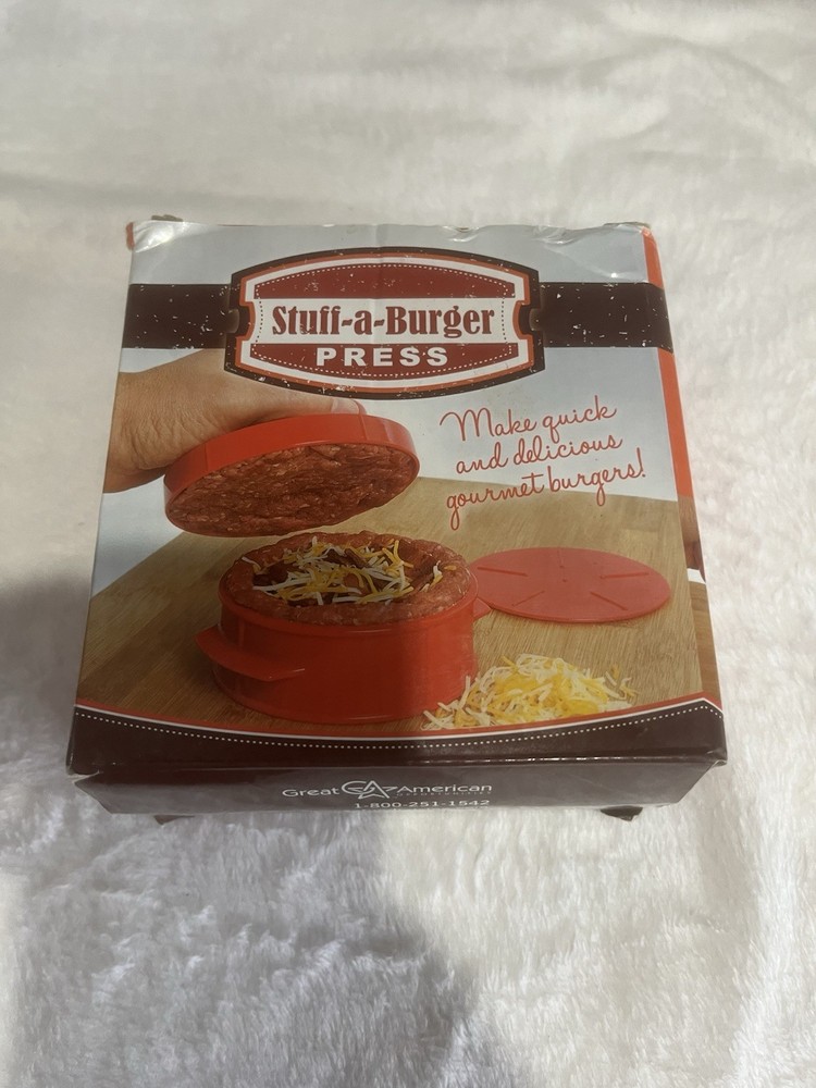 STUFF-A-BURGER PLASTIC HAMBURGER PATTY MAKER PRESS BBQ NO MESS PRESS
