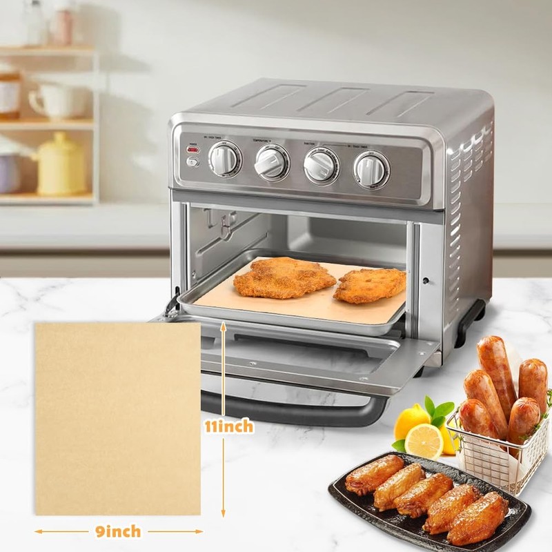 YQL 9x11 Inch 150PCS Air Fryer Disposable Liners, Unbleached Inch, Brown gallery