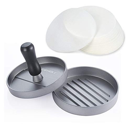Non-Stick Burger Press Aluminum Hamburger Patty Maker with 100 Wax Papers BBQ gallery