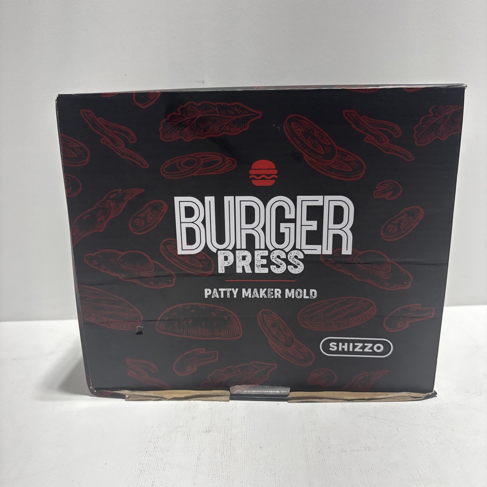 Shizzo Burger Press Kit, Cast Iron Rectangle & Round Grill Press (3-6) gallery