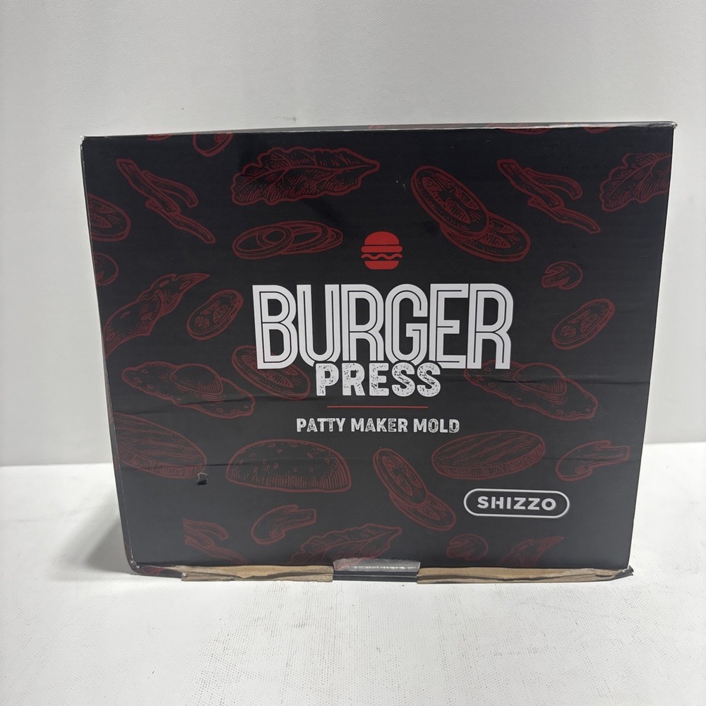 Shizzo Burger Press Kit, Cast Iron Rectangle & Round Grill Press (3-6)