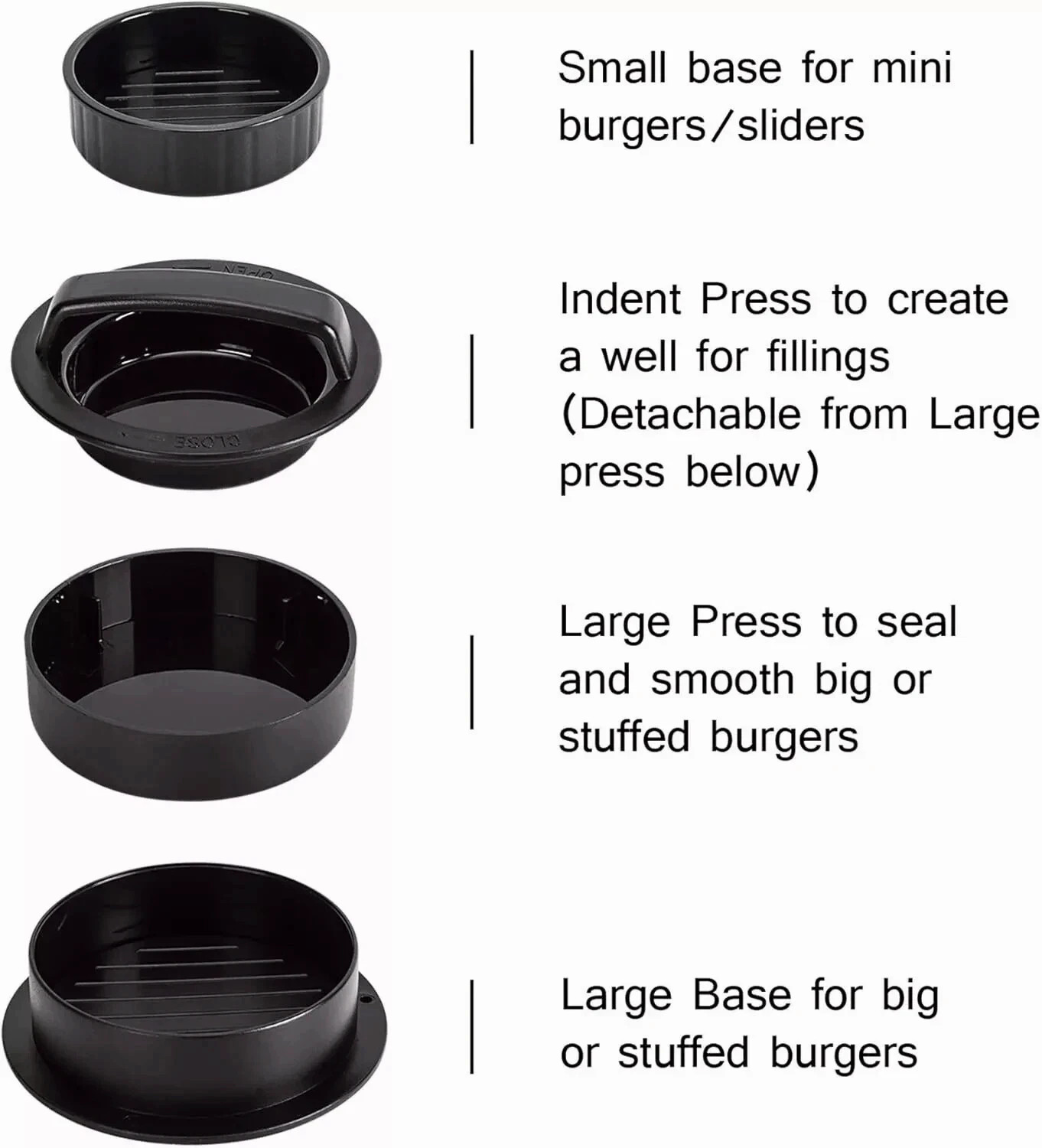 3-in-1 Stuffed Burger Press Hamburger Press Patty Maker with 100pcs Wax Paper gallery