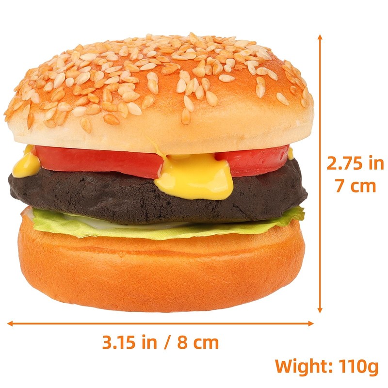 CHRWAKLE Artificial Hamburger Fake Burger Realistic Food Display Golden Brown gallery