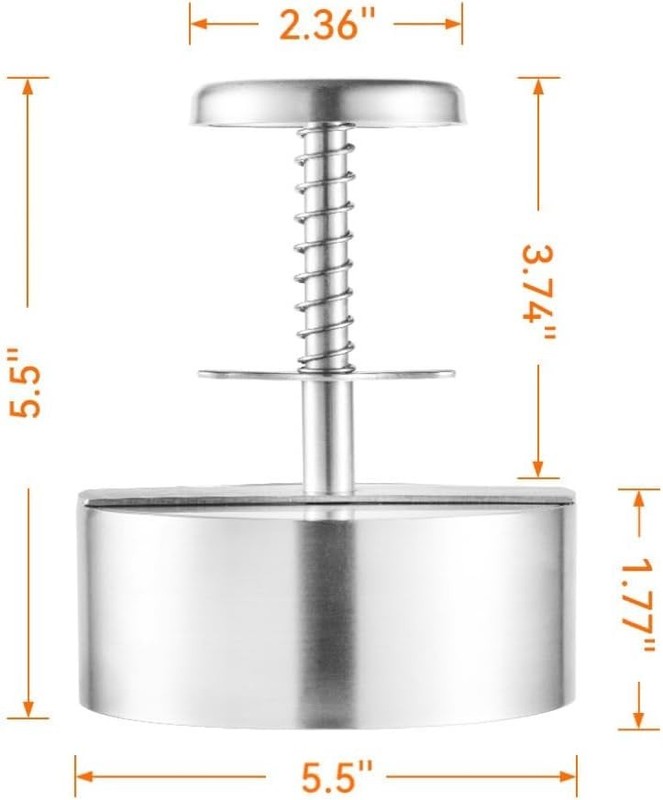 304 Stainless Steel Burger Press,Hamburger Patty Maker, Heavy Duty Stainless ... gallery