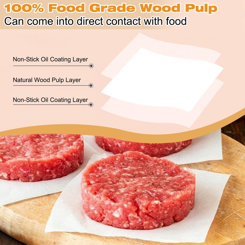 300Pcs Burger Patty Paper, AIMEIKI 7x7 Inch Parchment Paper 7 x 7 Inch, White gallery