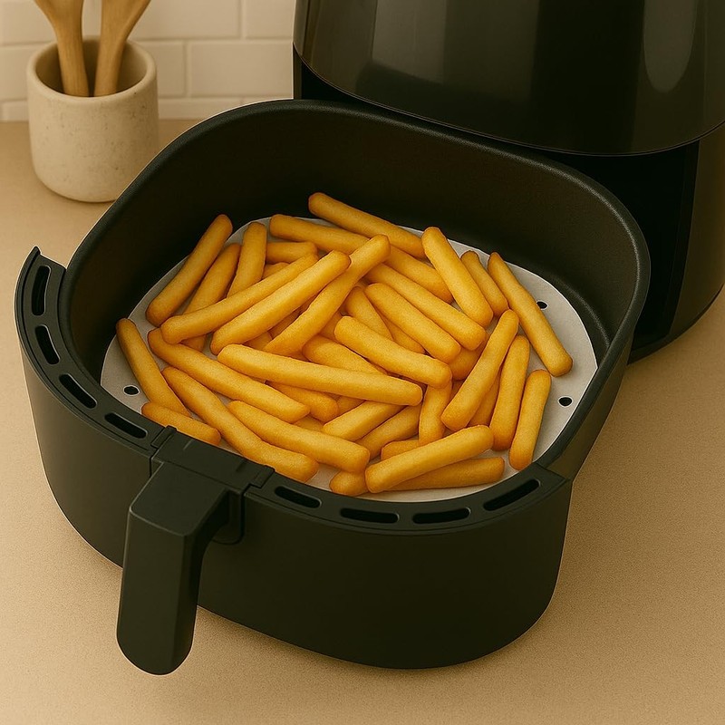 Air Fryer Parchment Paper, Set of 200, 8 inch Steamer 8 inch, White gallery