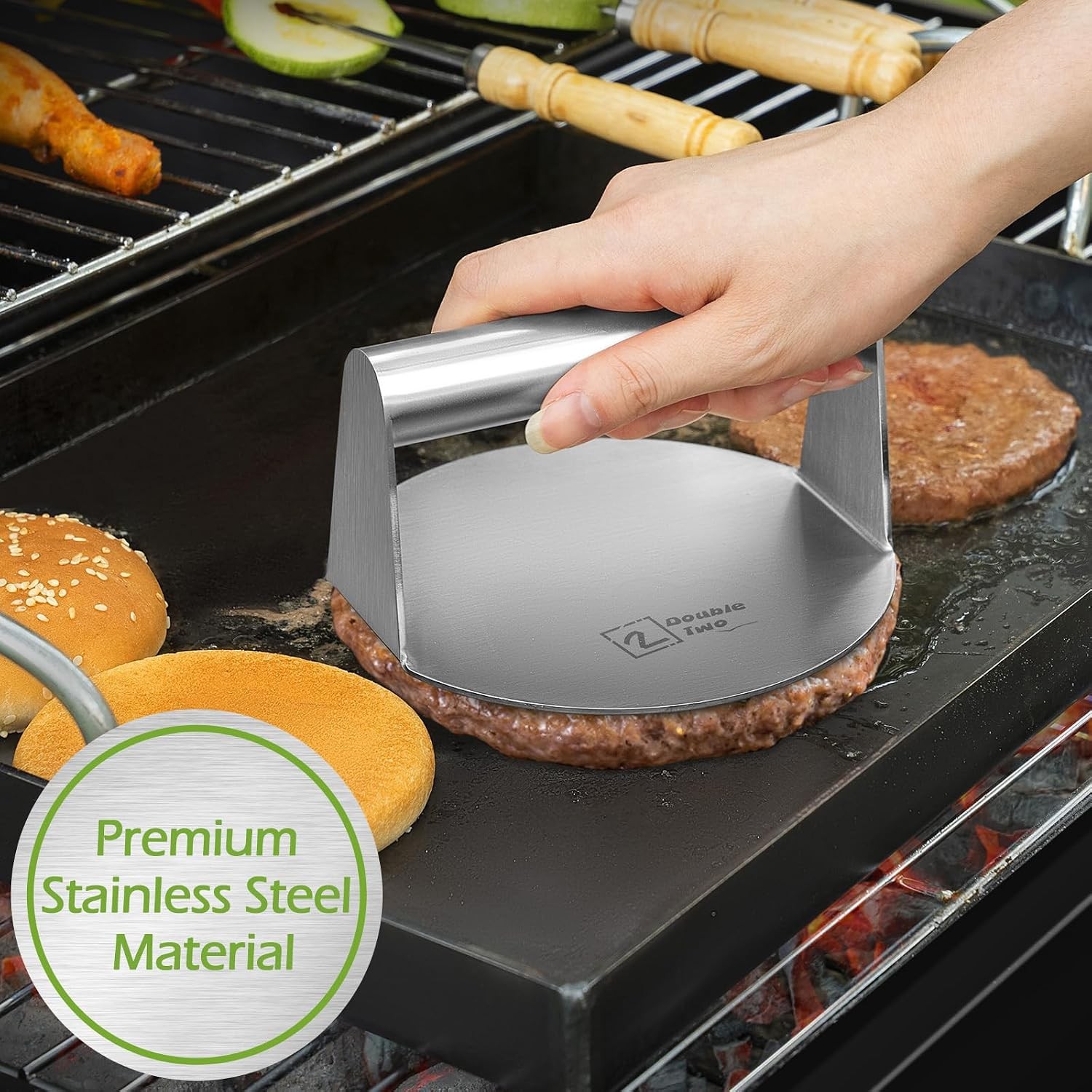 Smashed Burger Kit Burger Press Kit Stainless Steel Burger Press Grill Spatula gallery