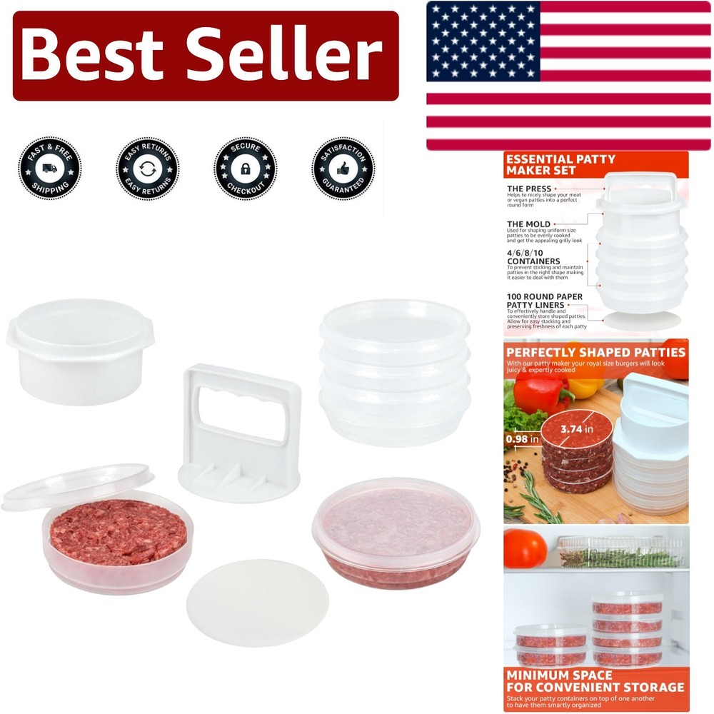 Easy-to-Clean Hamburger Press Patty Maker - Ideal for Meat & Veggie Patties