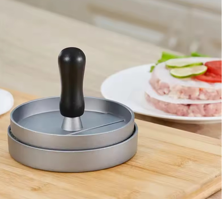 Burger Press Non-Stick Hamburger Patty Maker with Wax Paper Aluminum Burger Make