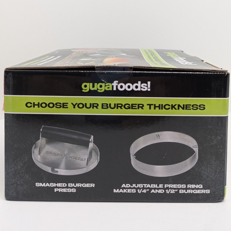 Guga Foods Adjustable Burger Press Makes 3 Sizes Patty Maker Tool Smashed Burger gallery
