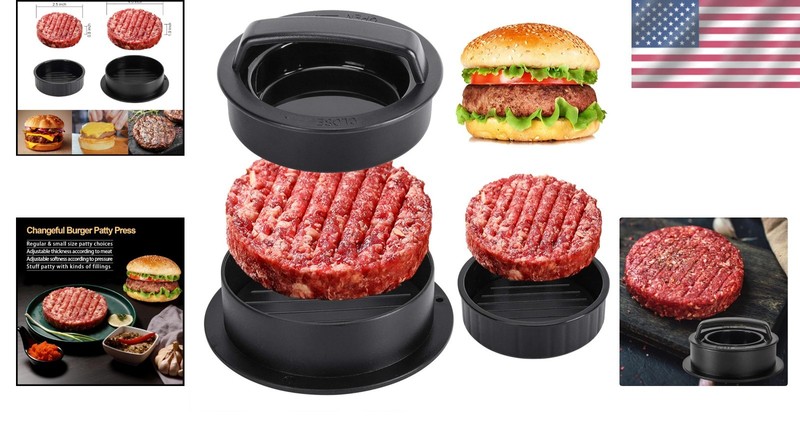 3 in 1 Non-Stick Burger Press: Perfect Patty Maker for Grilling Enthusiasts gallery