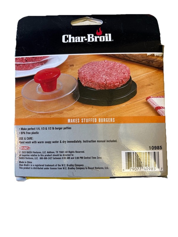 Char-broil Perfect Burger Press BPA Free Makes Stuffed Burgers NEW gallery