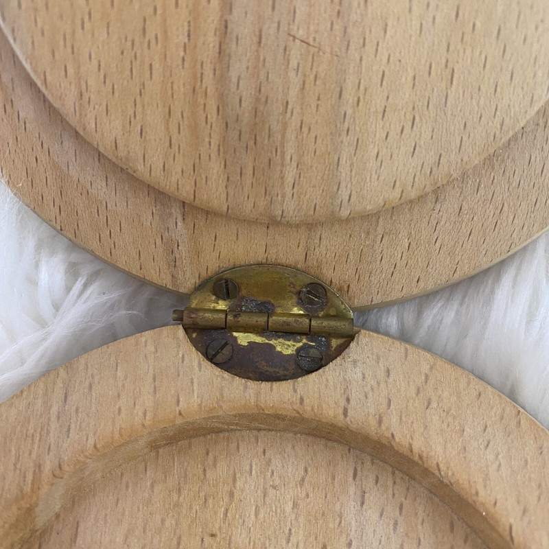 Hamburger Patty Press Wood Vintage 1940s Japan Bull Cow Painted gallery