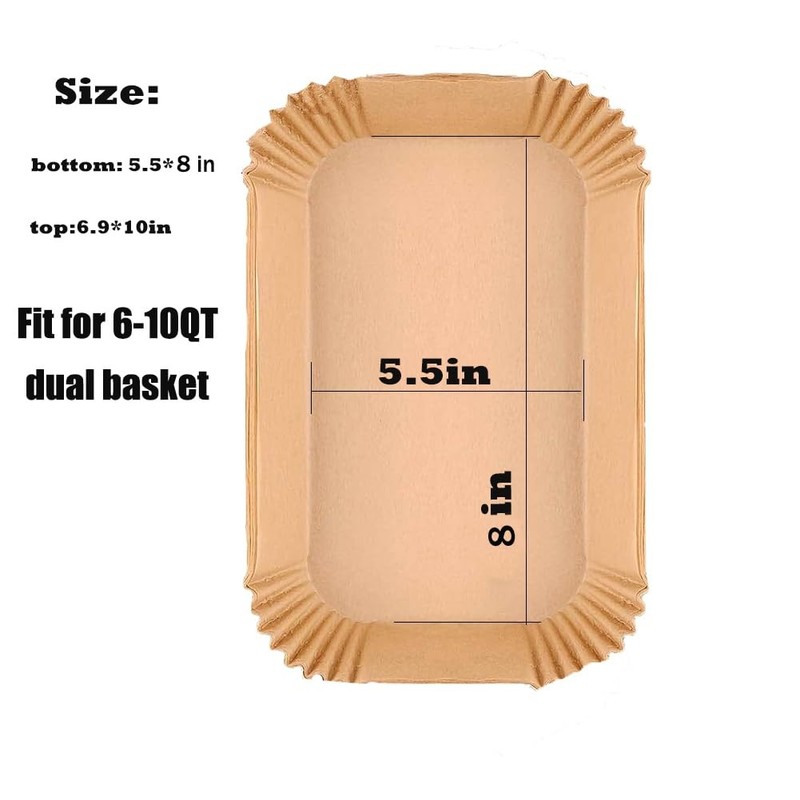 M-bestl 250 Pcs Air Fryer Liners Disposable,Food Grade Rectangle-250pcs, Wood gallery