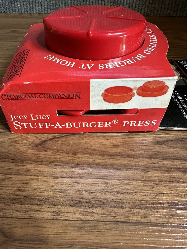 Juct Lucy Stuff-A-Burger Press Charcoal Companion Red Durable Plastic gallery