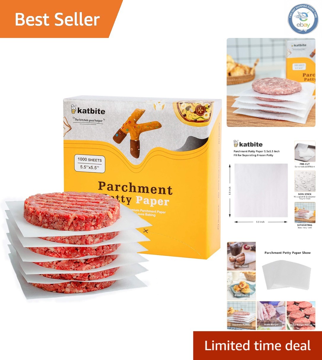 Versatile 1000 Count Non-Stick Parchement Squares 5.5'' for Cooking & Freezing gallery