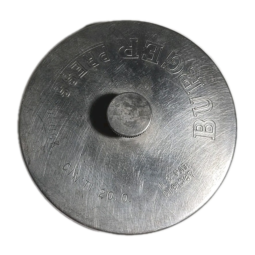 Vintage Aluminum Burger Press with Slide Bar by HEUCK 3.75 " Cin'ti 20.0 gallery