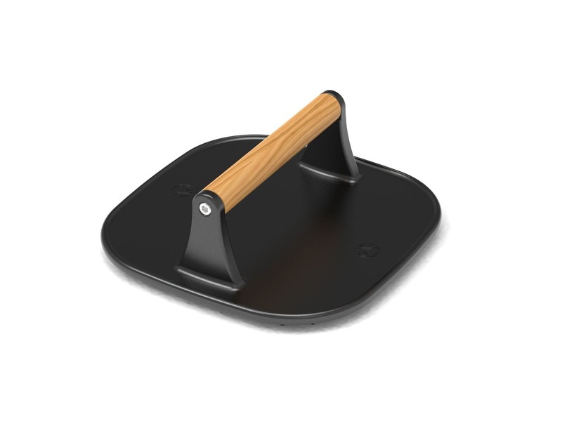 PADERNO Signature Pre-Seasoned Cast Iron Panini & Burger Grill Press, Black, 19. gallery