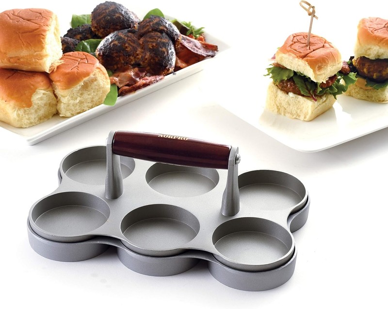 Norpro 6 Cavity Cast Aluminum 2 oz Mini Burger Press gallery