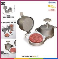 Double Burger Press 4 1/2 Inch Patties Hamburger Crab Cake Sausage Spring