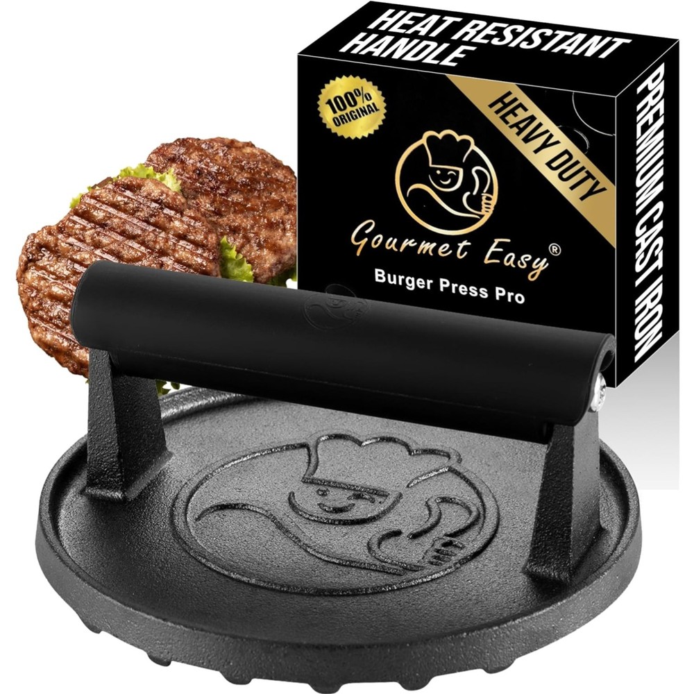 Smash Burger Press for Griddle, 5- , 2 lb Heavy Duty Burger Smasher Tool with...