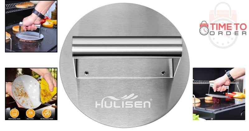 Stainless Steel Burger Press 6.2 Inch Flat Top Griddle Cooking Accessories gallery