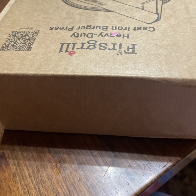 Fire grill Heavy Duty Cast Iron Burger Press- New In Box- 7” gallery