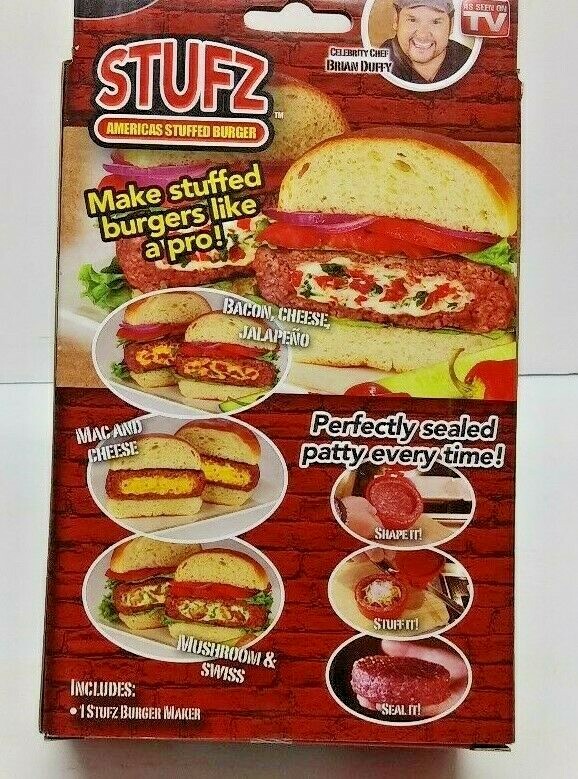 STUFZ AS SEEN ON TV STUFFED BURGER PRESS NIP 2013 OLD STOCK - U gallery