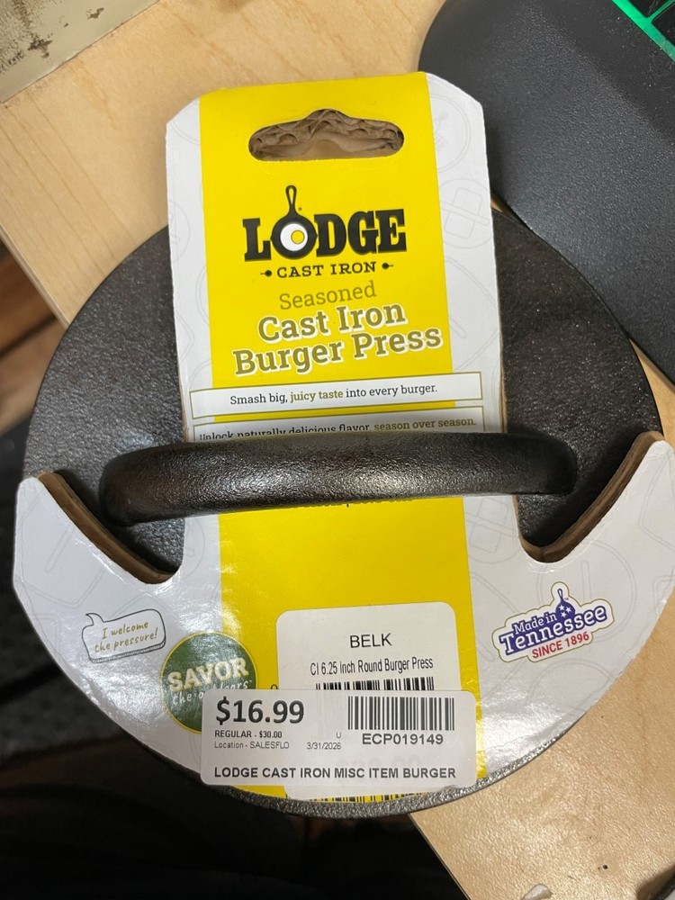 NEW-LODGE CAST IRON BURGER PRESS (ECP019149)
