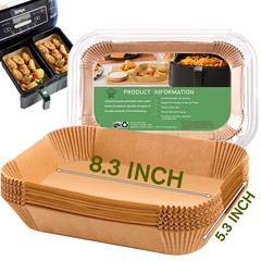 Air Fryer Liners for bella 4Qt Slim Fryer, Bella Rectangle, Natural