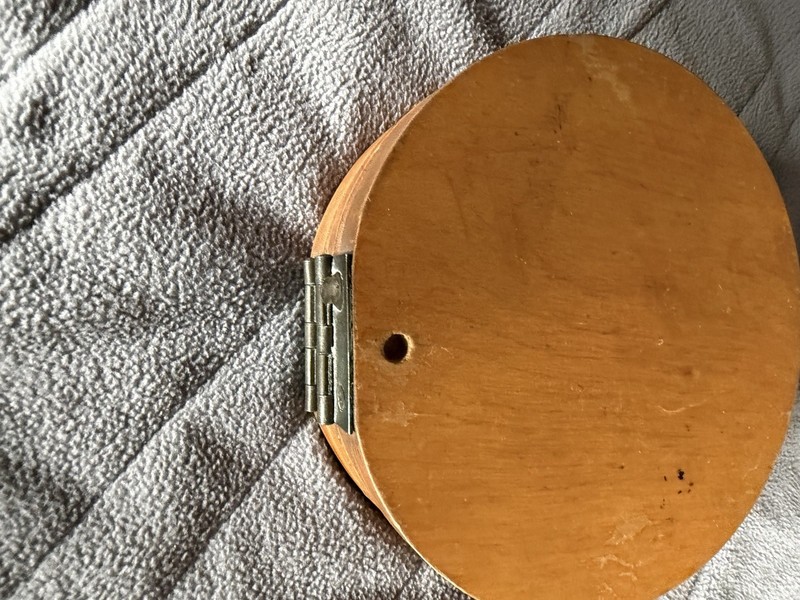 Vintage Wooden double Hamburger Press with Colorful Singing Rooster Design gallery