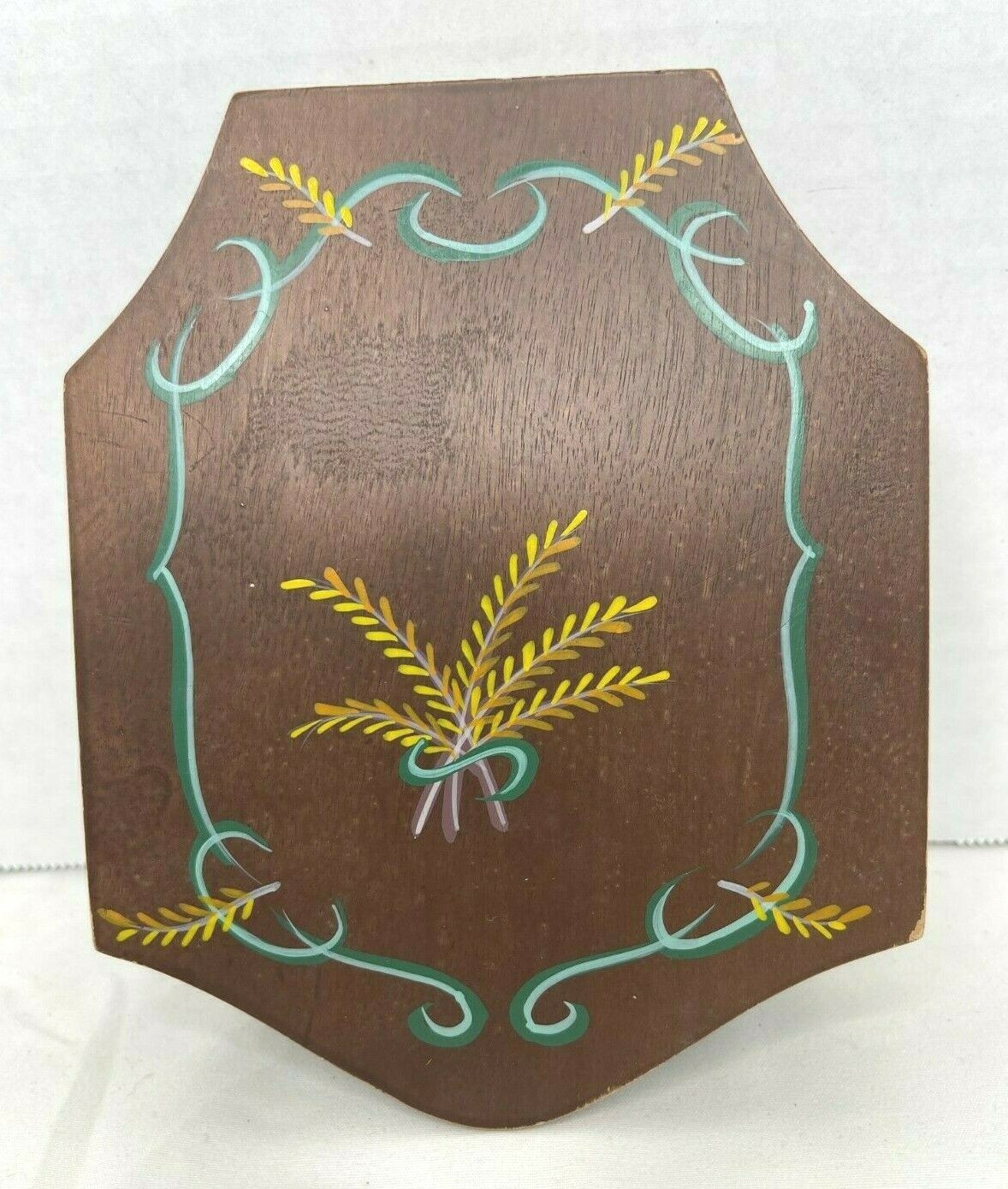 Vintage Wooden Hamburger Press MCM Wheat & Scrolls Japan Woodpecker Ware gallery