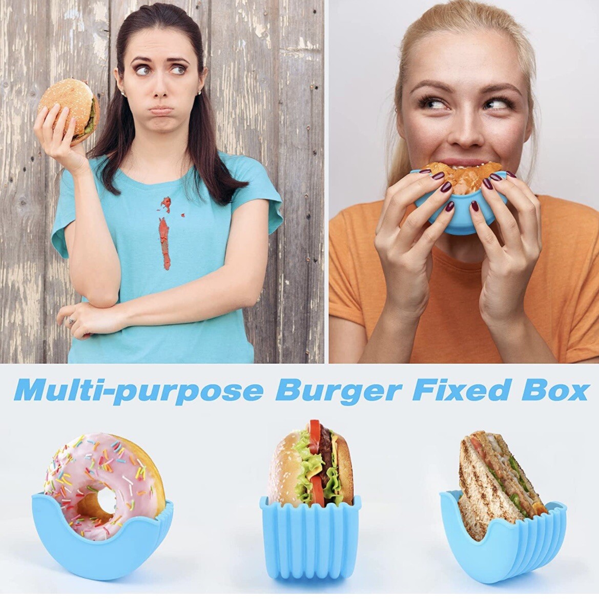 4Pcs Burger Fixed Box Tik Tok New Trends Hamburger Buns Burger Holder gallery