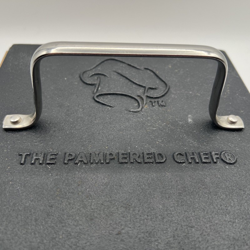 Pampered Chef USED In Original Box Grill Press #2875,Burgers/Panini,Cast Iron gallery